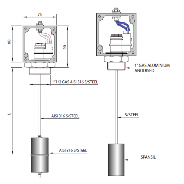 Fratelli Giacomello RL-PN Pnömatik Seviye Anahtarı (RL-PN Pneumatic Rapid Level Version for Oil and Diesel ) 1