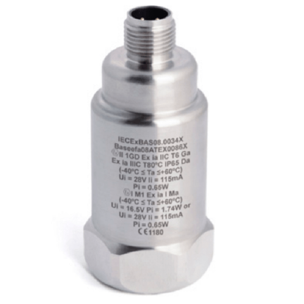 Hansford HS-422IT Serisi Çift Çıkışlı M12 Konnektörlü Kendinden Güvenli PLC Sıcaklık İvmeölçer HS-422IT Series  Dual Output M12 Connector with Temperature Intrinsically Safe PLC Accelerometer
